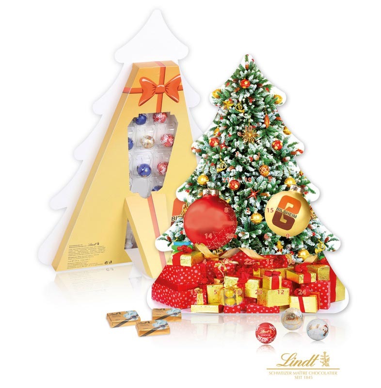 Exclusive Bespoke Christmas Tree Lindt Chocolate Advent Calendar