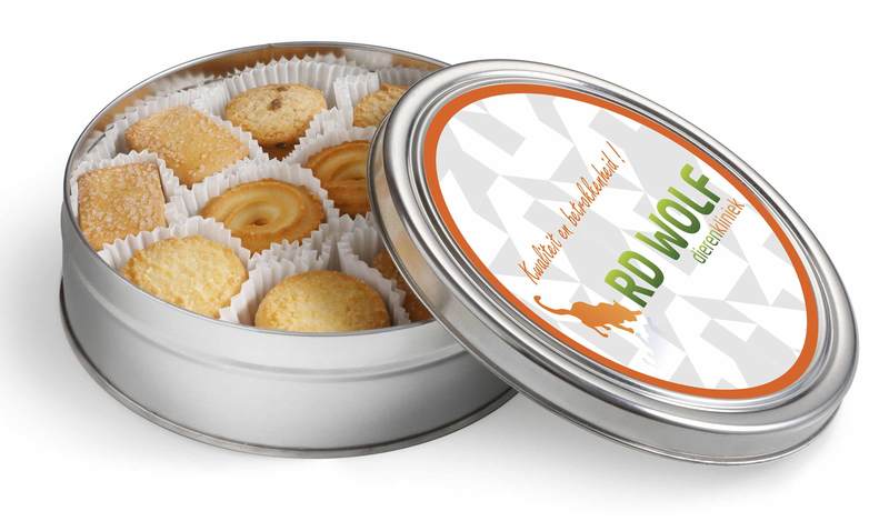 Personalised Silver Tin of Luxury Assorted Danish Cookies