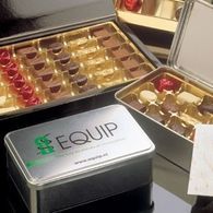 Personalised Tin with 24 Assorted Belgian Leonidas chocolates