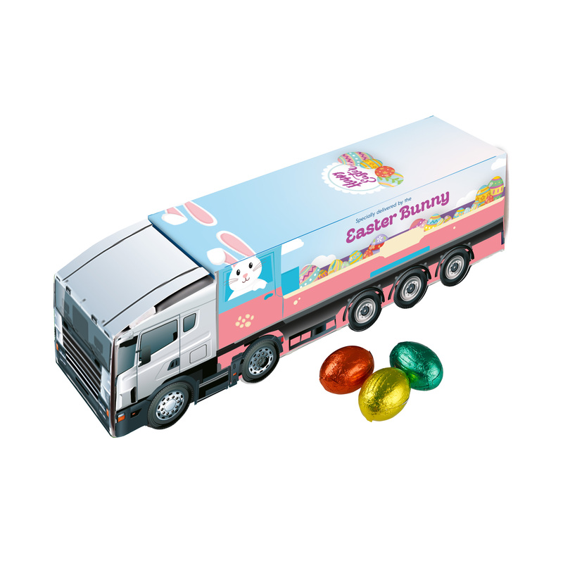 Personalised Easter Truck With Foil Wrapped Mini Eggs 