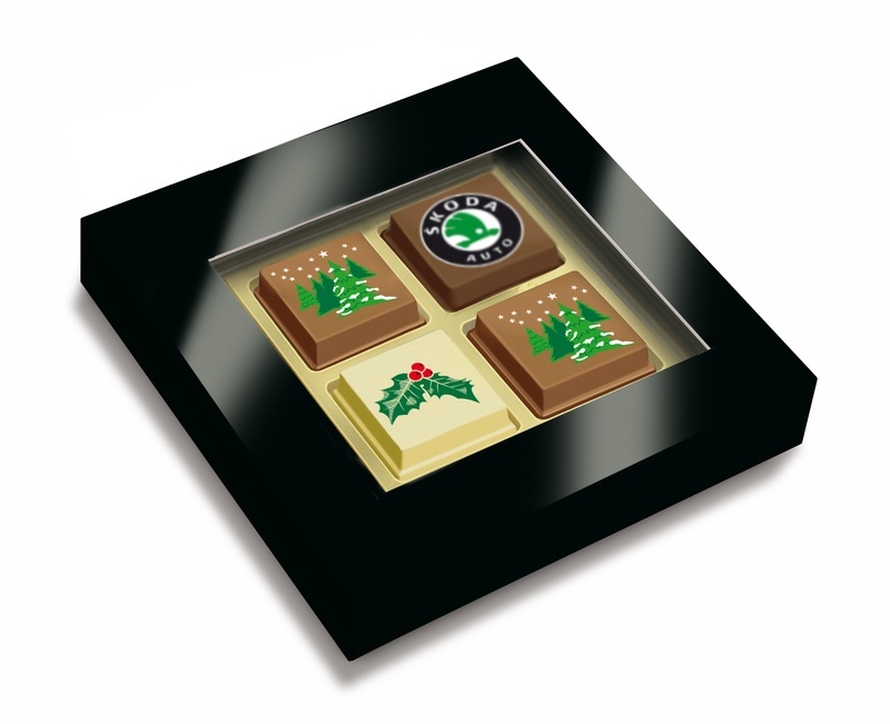 Personalised Luxury Belgian Printed Logo Christmas Chocolates 4