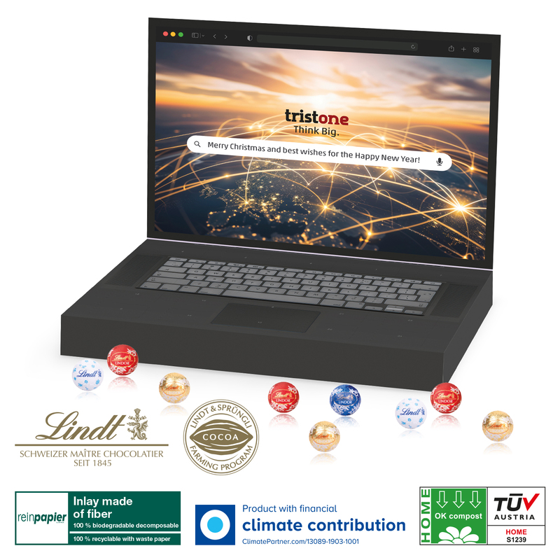 Laptop Lindor mini balls Advent Calendar