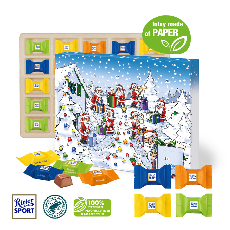 Personalised Extra Large Ritter Sport Cubes Advent Calendar
