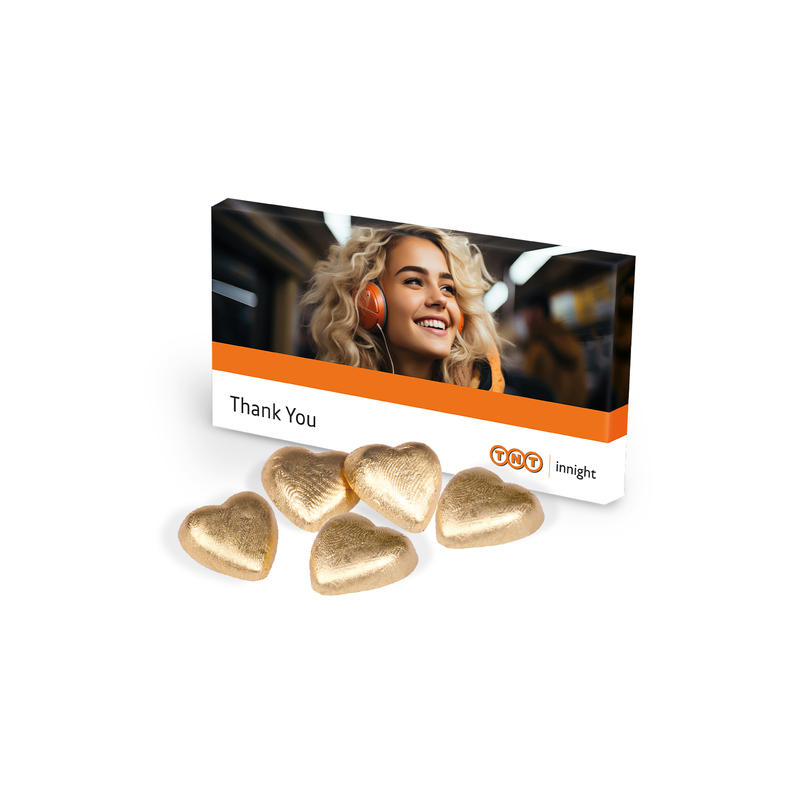 Personalised Gift Box With Gold Lindt Heart Chocolates 