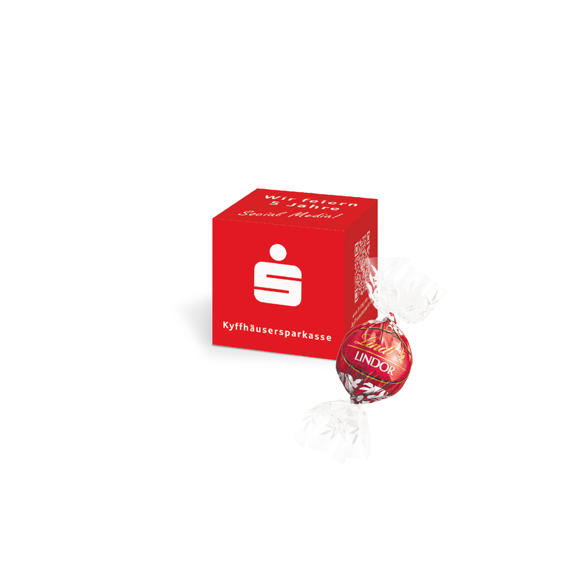 Personalised Box with Wrapped Lindor Chocolate Ball 