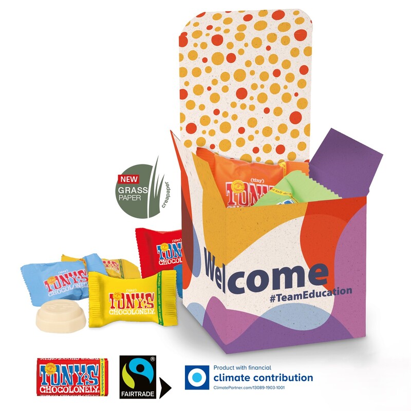 Personalised Eco Cube with Tony's Chocolonely