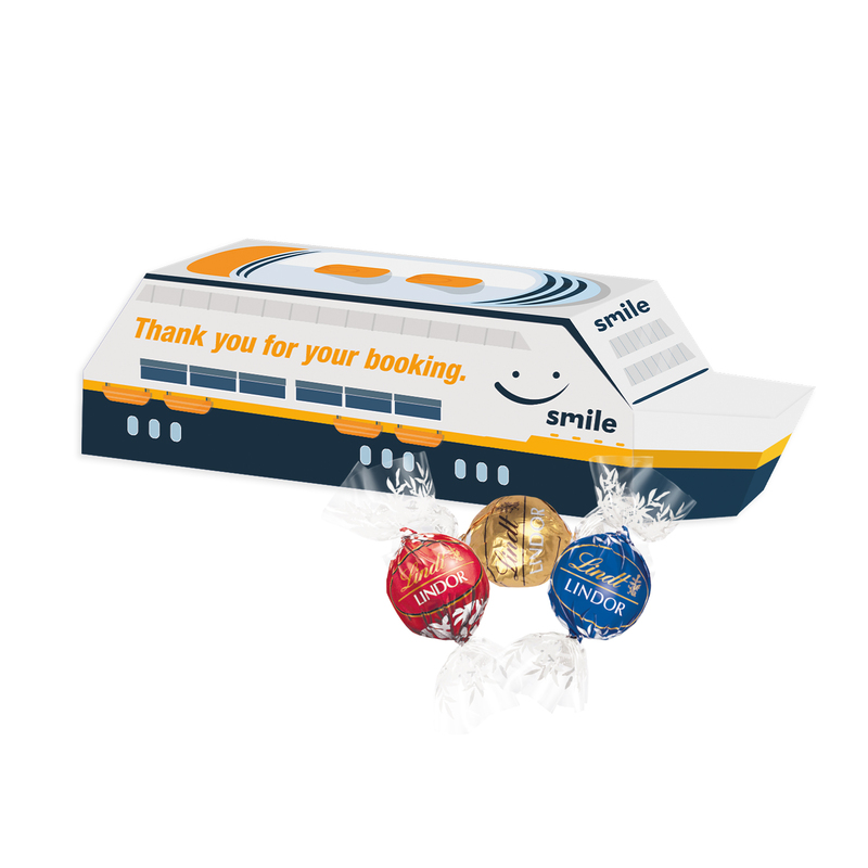 Personalised Ship containing Lindor Balls