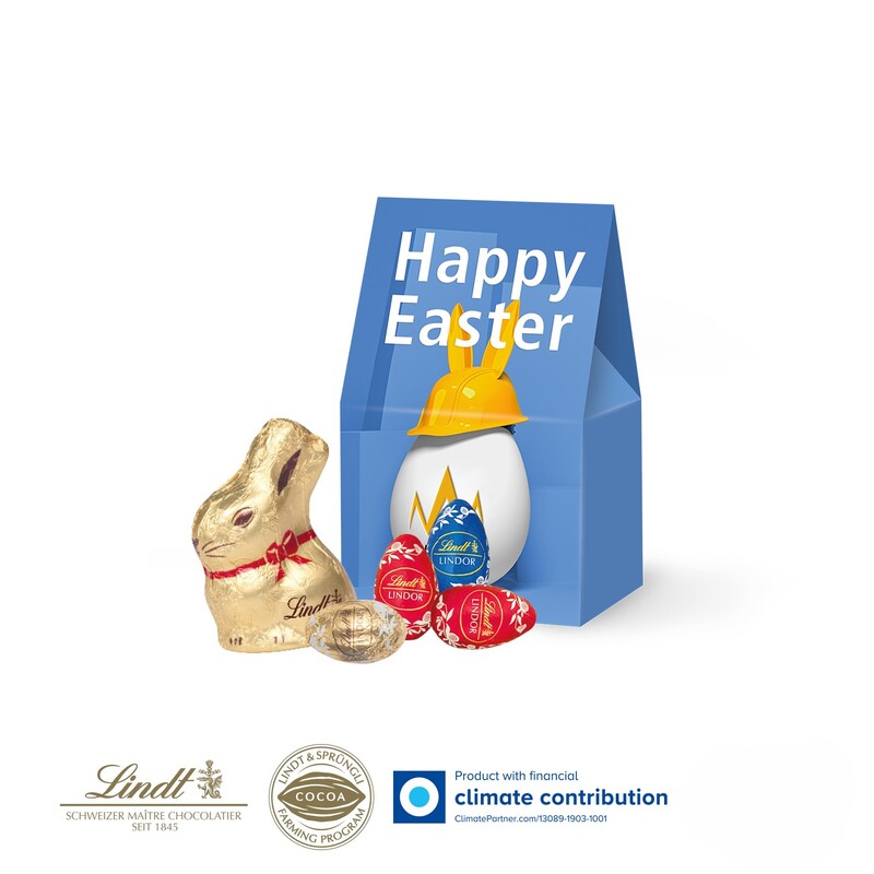 Personalised Mini Pouch with a Lindt bunny and Lindor eggs 