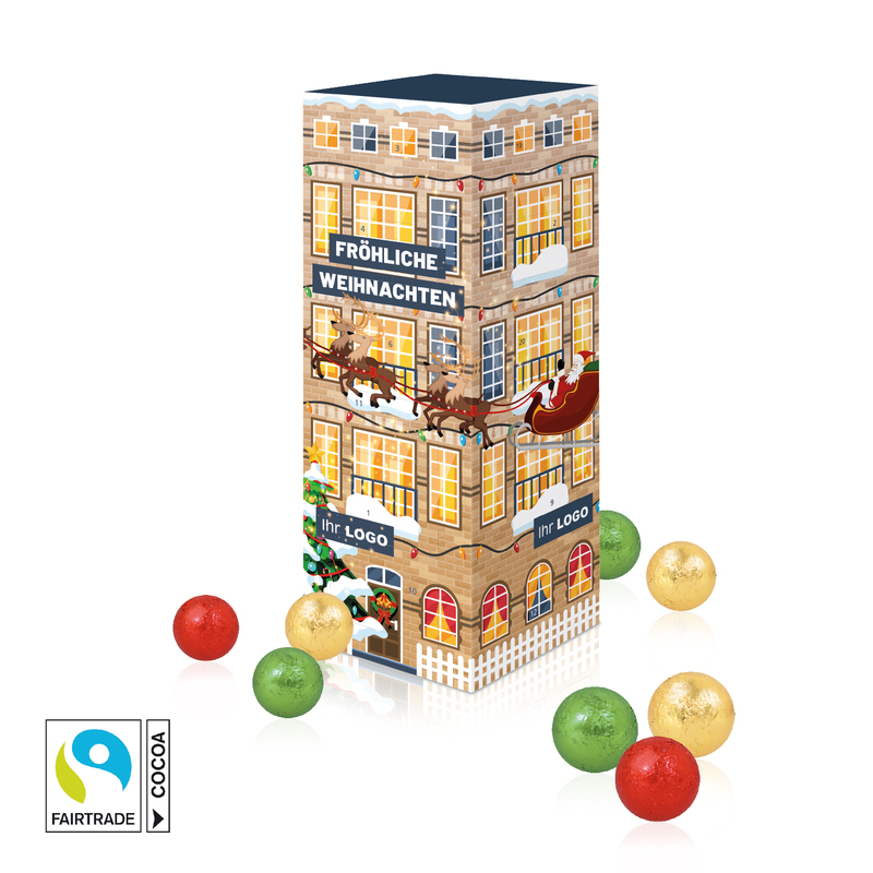 Personalised Tower Calendar With Fairtrade ONLY Chocolate 