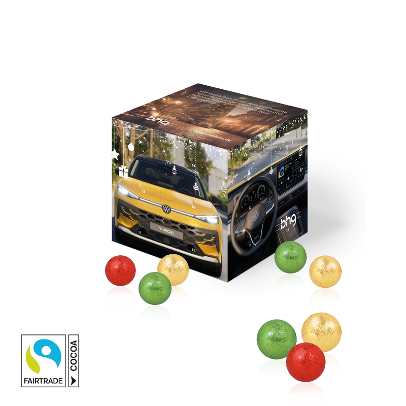 Personalised Cube Calendars With Fairtrade ONLY Chocolate 