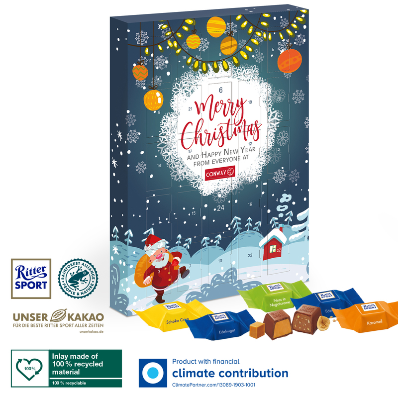 Personalised Extra Large Ritter Sport Cubes Advent Calendar
