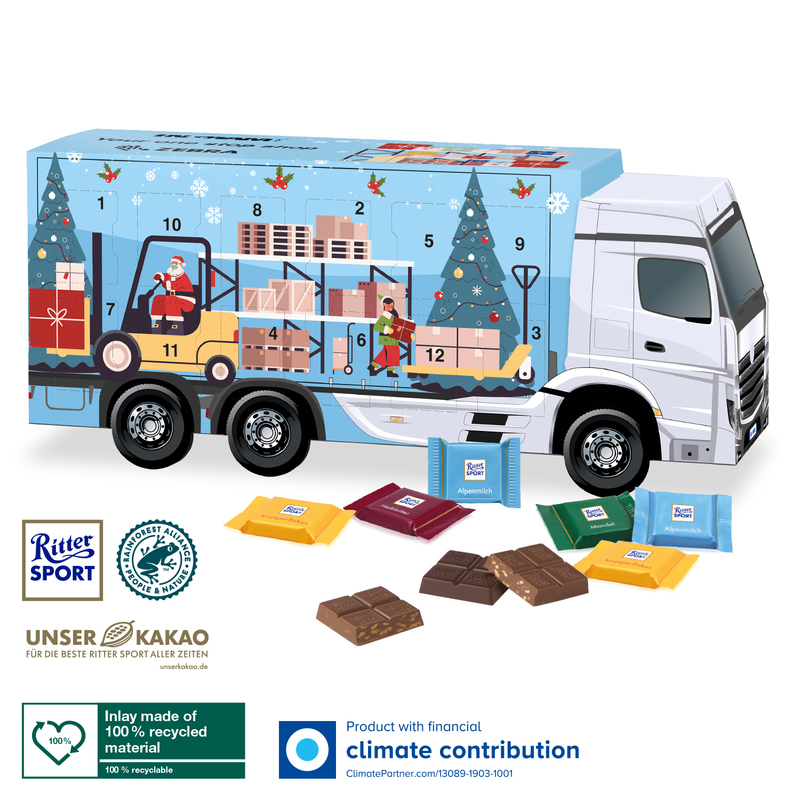 Ritter Sport Personalised Truck Advent Calendar Distinctive Confectionery