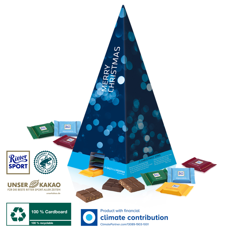 Personalised pyramid shaped Advent calendar Ritter Sport