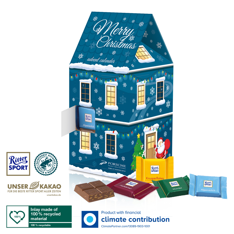 Personalised Ritter Sport 3D House Advent Calendar Distinctive