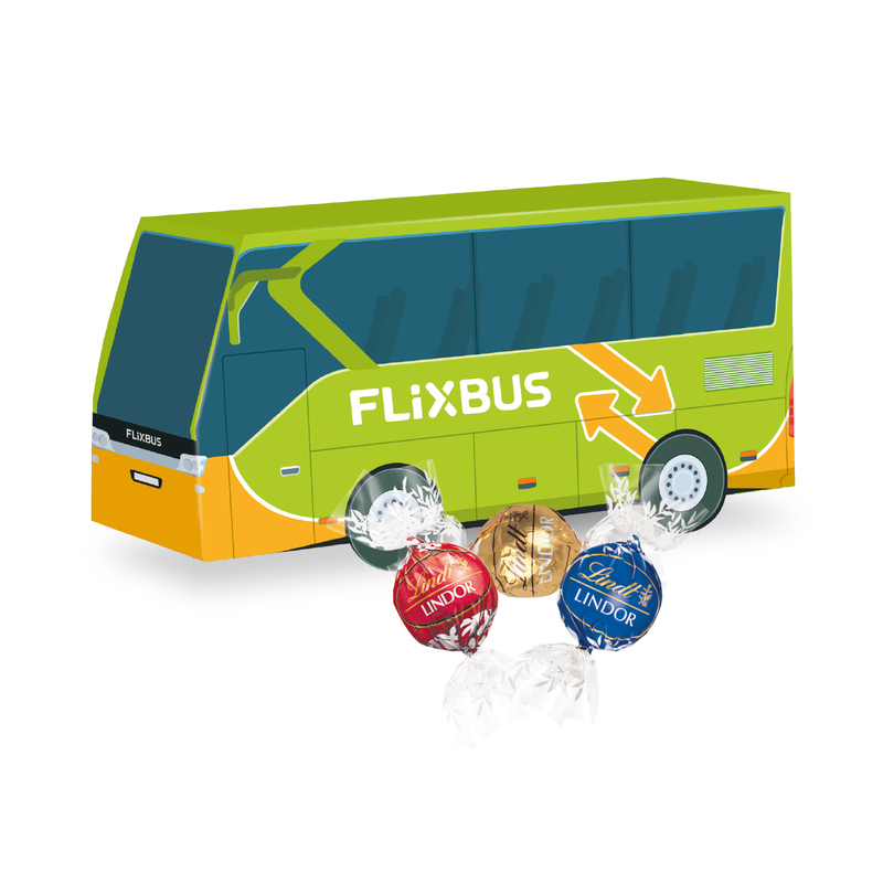 Personalised Bus Shape Containing Lindor Balls 