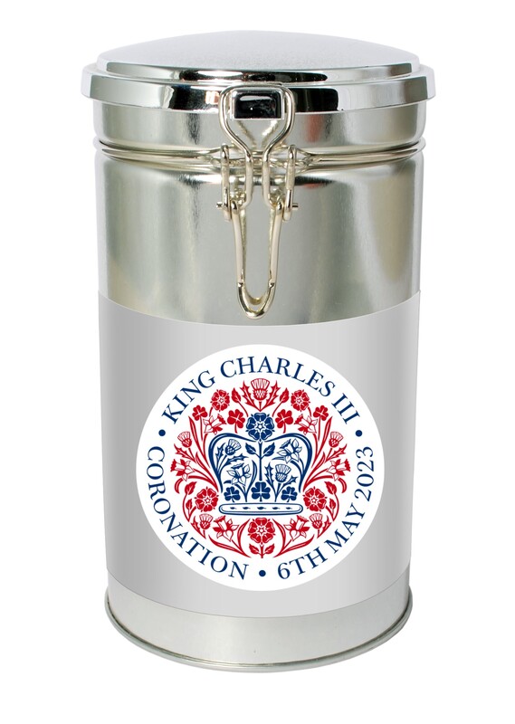 King's Coronation Personalised Biscuit Clamp Tin