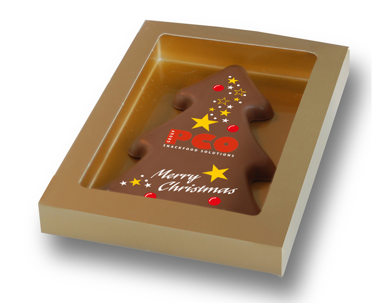 Personalised Luxury Belgian Chocolate Printed Christmas Tree Card