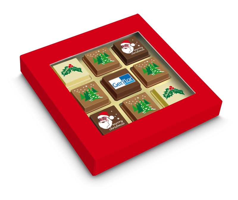 Luxury Belgian Printed Logo Christmas Chocolates 9 box
