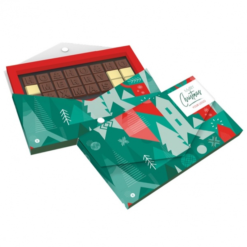 Personalised boxed Christmas chocolate telegram