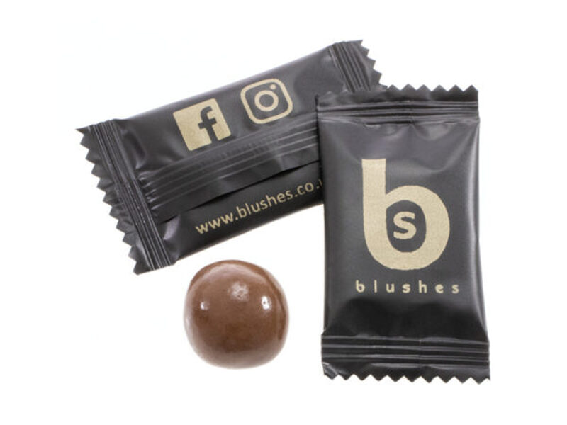 Personalised Flowpack Salted Caramel Fudge