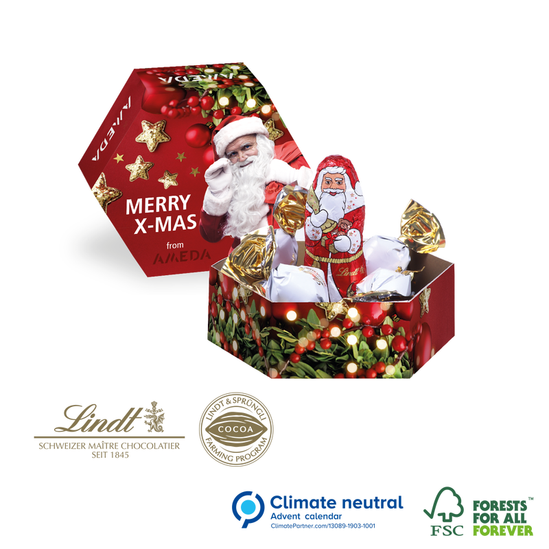 Personalised Lindt Christmas Mini Hexagonal Gift Box
