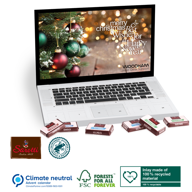 Laptop Advent calendar Sarotti chocolates