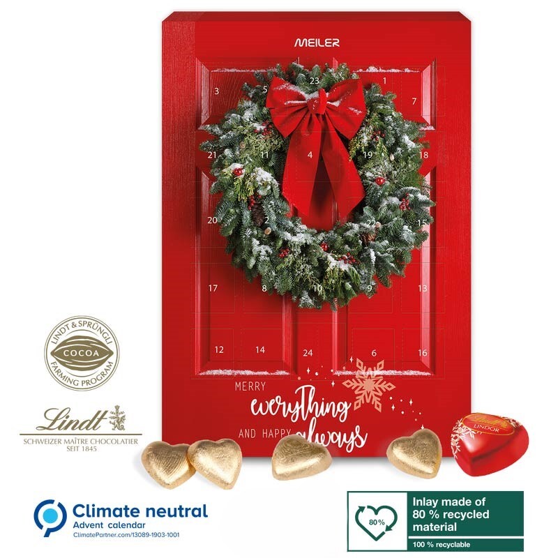 Lindt Chocolate Heart Wall Calendar