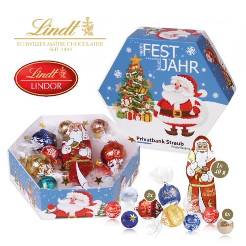 Personalised Hexagonal Christmas Lindt Gift Box
