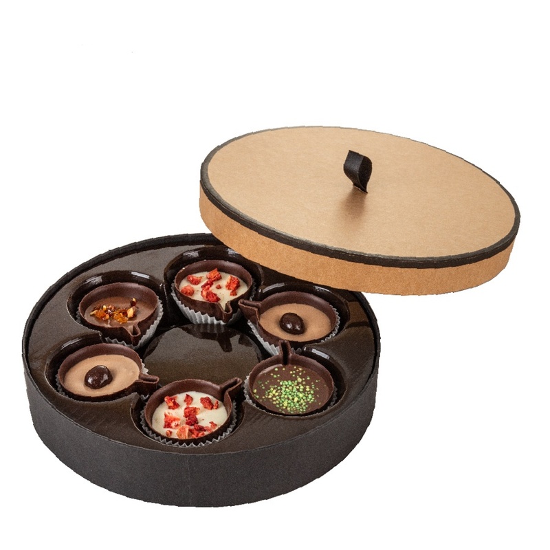 Luxury Round Christmas Chocolate Pralines Box