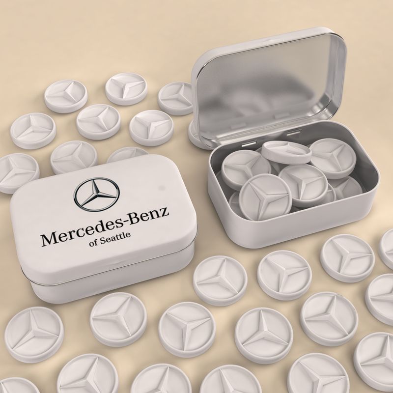 Bespoke Shaped Mints in Rectangular Mint Tin