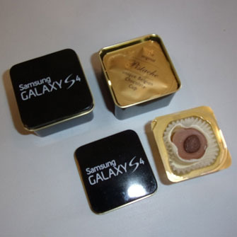 Black Tin Containing a Noble Chocolate