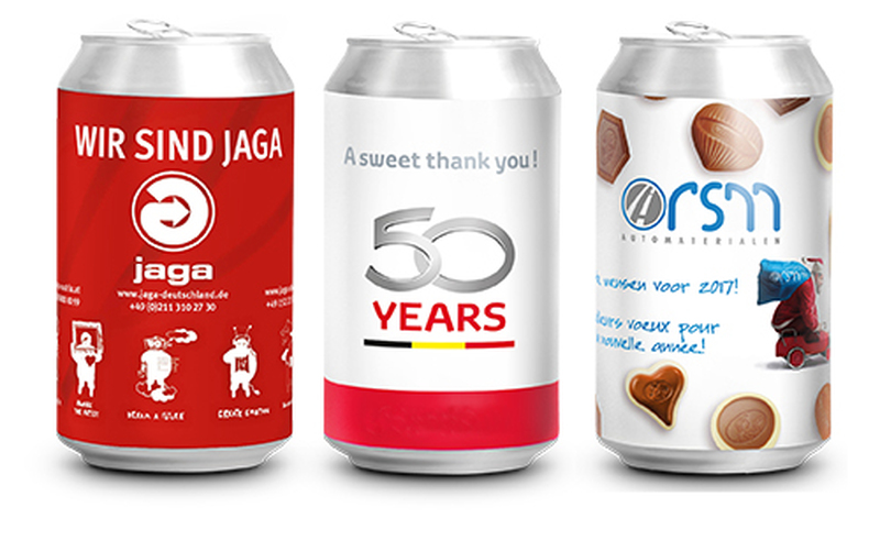 Personalised Cans of Belgian Chocolates