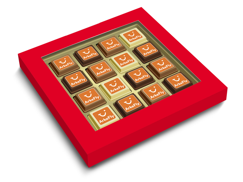 Personalised Box of 16 Premium Belgian Printed Chocolates