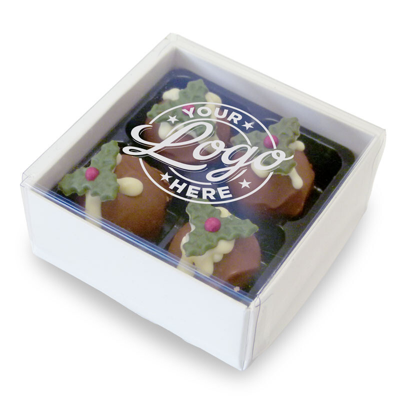 Personalised 4 Choc Truffle Box With Clear Lid