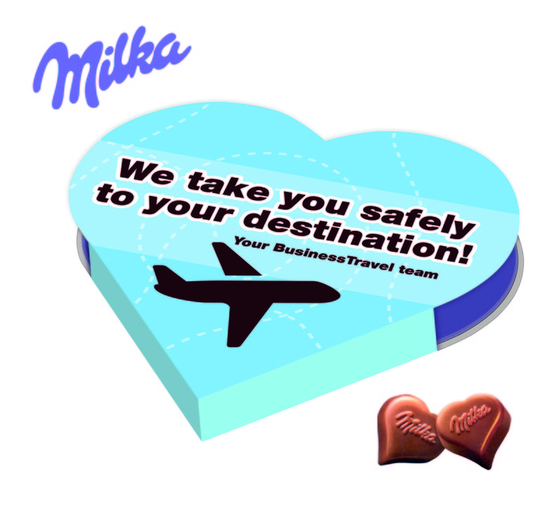 Promotional Valentines Milka Heart Chocolate Box
