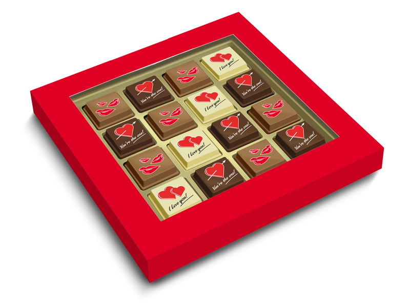 Valentine Large Box of Printed Belgian Pralines