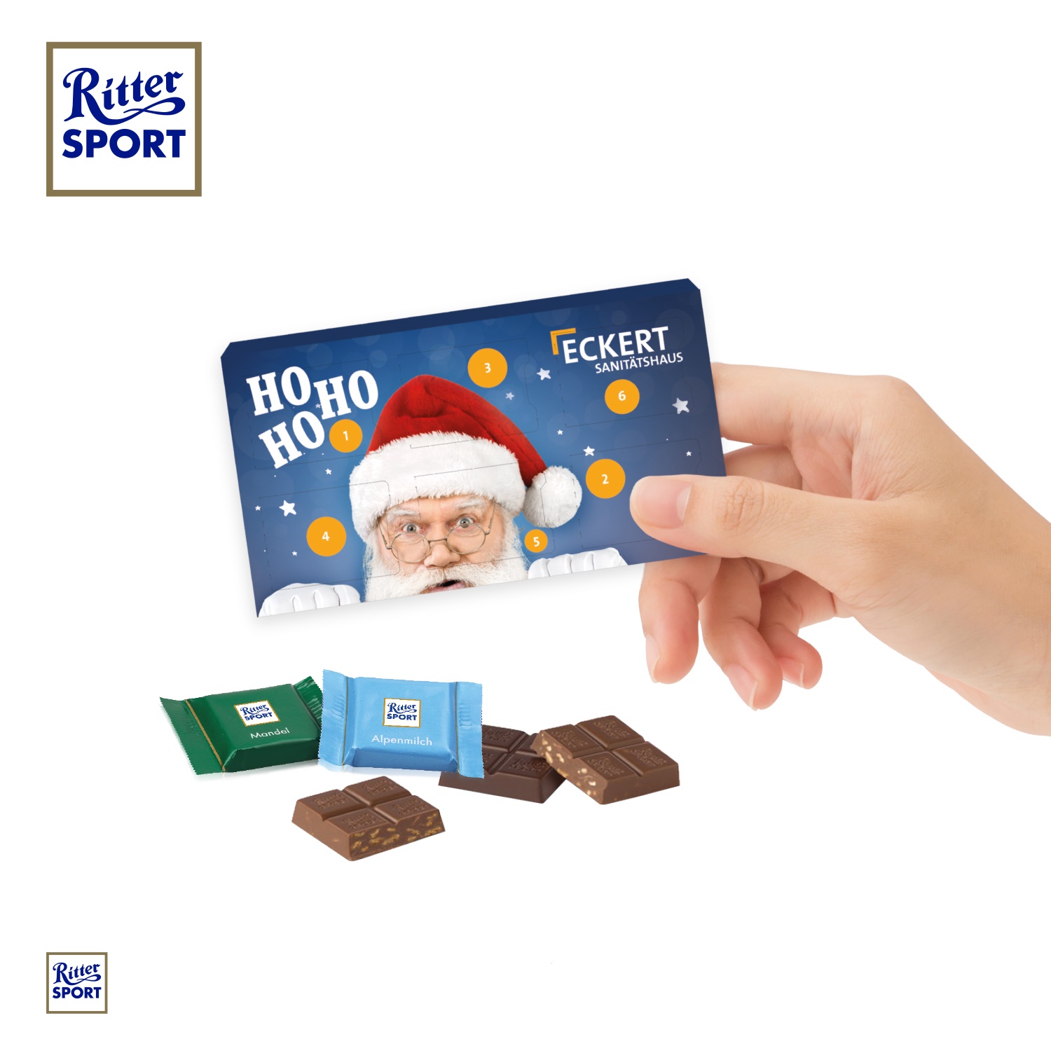 Mini Ritter Sport 6 Day Advent Calendar Personalised Advent Calendars