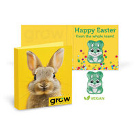 Personalised Vegan Fairtrade Chocolate Easter Bunny Folded Card
