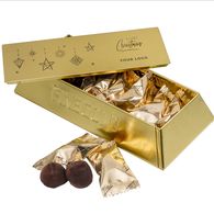 Personalised gold bar tin with wrapped French truffles