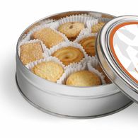 Personalised Silver Tin of Luxury Assorted Danish Cookies