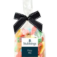 Personalised sticker sweet bags with ribbon