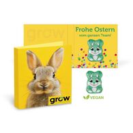 Personalised Vegan Fairtrade Chocolate Easter Bunny Folded Card